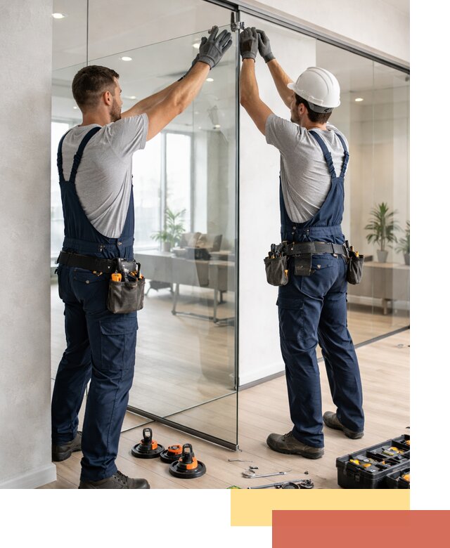 Безрамные стеклянные перегородки под ключ в Нижневартовске