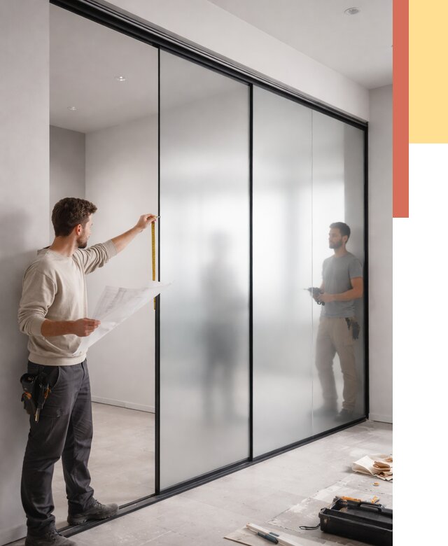 Матовые стеклянные перегородки в Нижневартовске от 8806 руб. — монтаж и установка | ОТДЕЛОЧНИК-Нжт