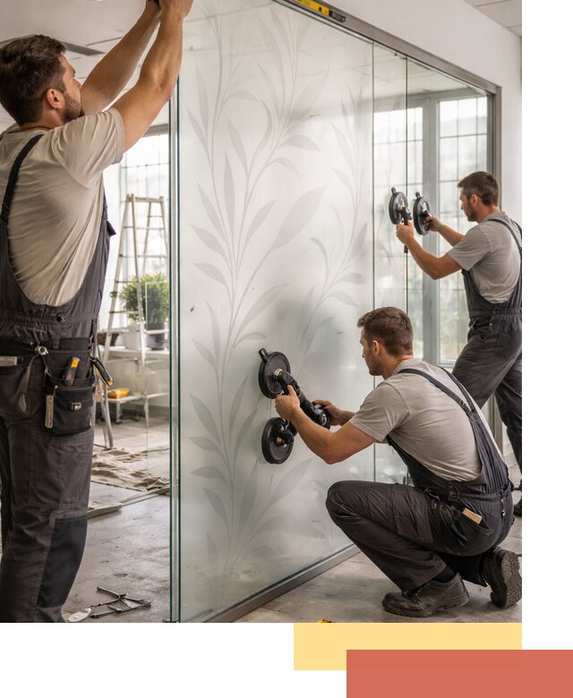 Стеклянные перегородки с рисунком на заказ в Нижневартовске