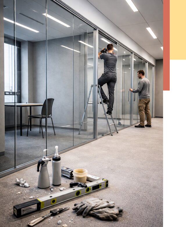 Стеклянные офисные перегородки в Нижневартовске от 8806 руб. — монтаж и установка | ОТДЕЛОЧНИК-Нжт