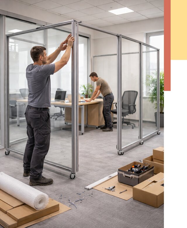 Мобильные офисные перегородки в Нижневартовске от 12950 руб. — установка под ключ | ОТДЕЛОЧНИК-Нжт