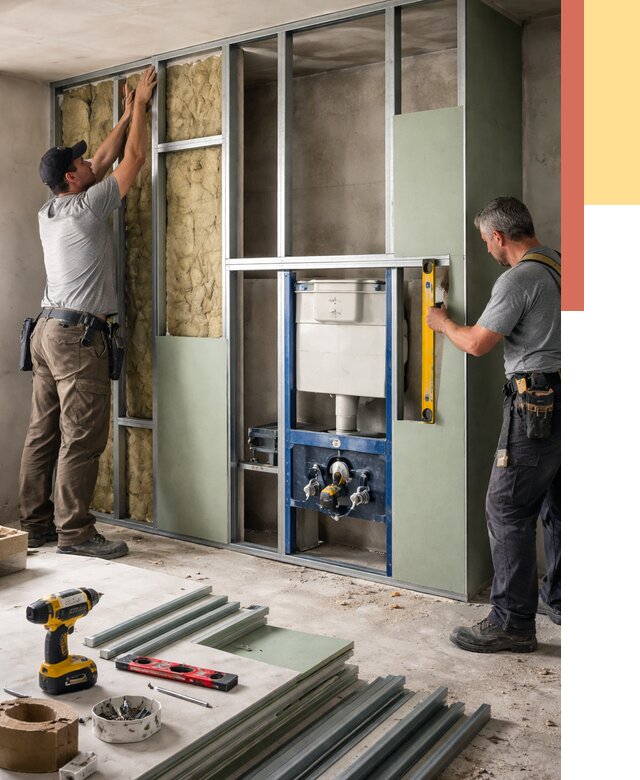 Установка сантехнических перегородок в Нижневартовске от 8806 руб. | ОТДЕЛОЧНИК-Нжт