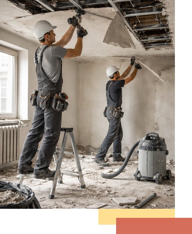 Демонтаж гипсокартонного потолка в Нижневартовске быстро и аккуратно