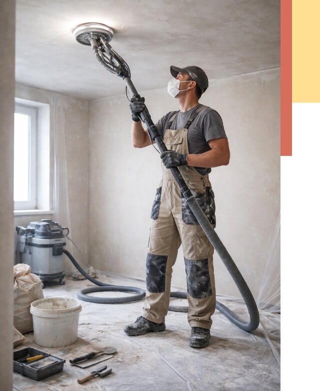 Шлифовка потолка в Нижневартовске от 3626 руб. — услуги шлифования потолка | ОТДЕЛОЧНИК-Нжт