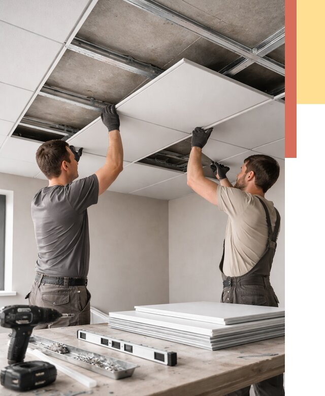 Монтаж кассетного потолка в Нижневартовске от 4662 руб/м2 — установка и сборка | ОТДЕЛОЧНИК-Нжт