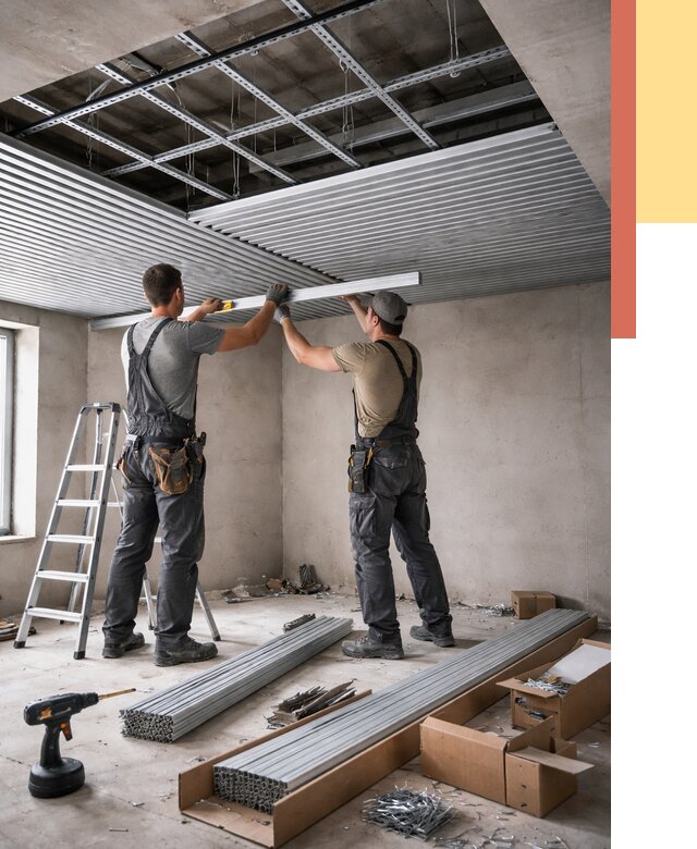 Монтаж реечного потолка в Нижневартовске от 4662 руб. под ключ | ОТДЕЛОЧНИК-Нжт