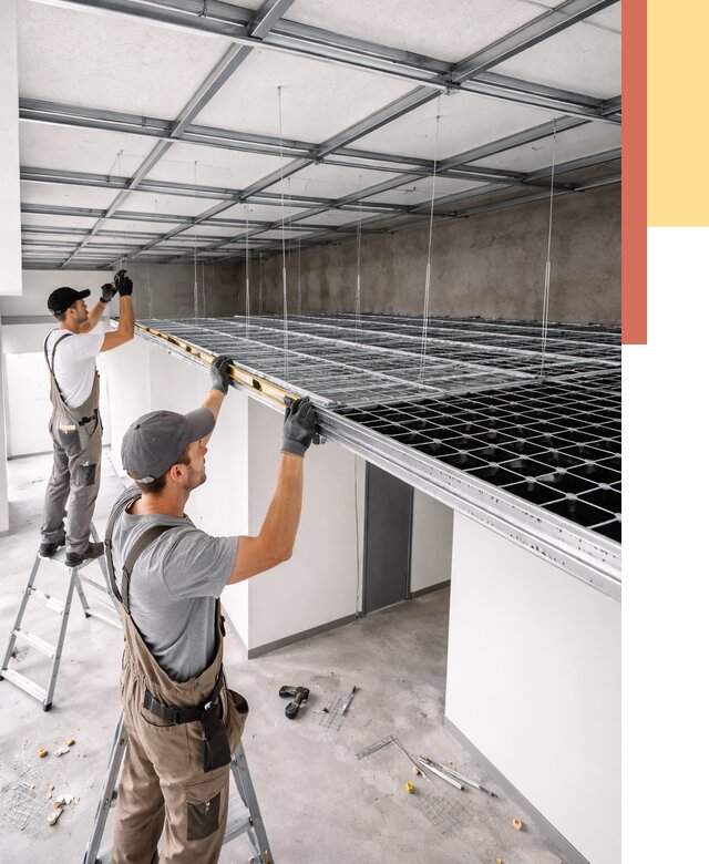 Монтаж потолка грильято в Нижневартовске от 466 руб./м² — быстрая сборка под ключ | ОТДЕЛОЧНИК-Нжт