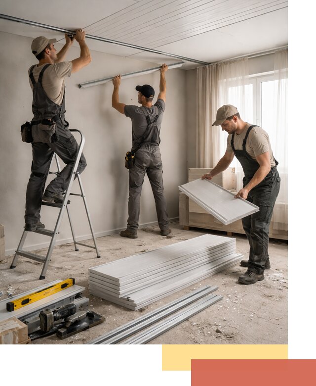 Монтаж потолка из ПВХ панелей в Нижневартовске оперативно и качественно