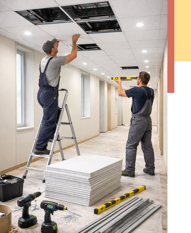 Ремонт потолка Армстронг в Нижневартовске от 4662 руб. — быстро и недорого | ОТДЕЛОЧНИК-Нжт