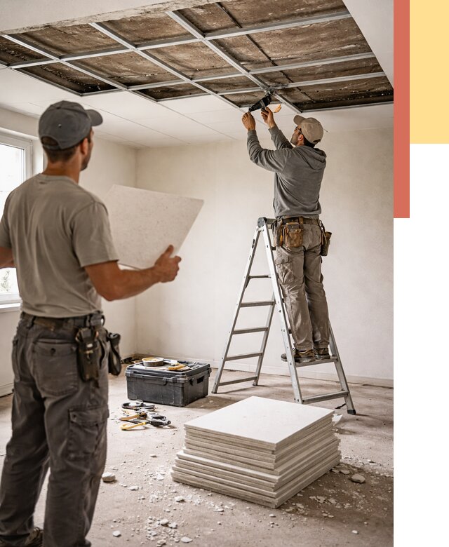 Замена плит подвесного потолка в Нижневартовске от 1813 руб. быстро и недорого | ОТДЕЛОЧНИК-Нжт