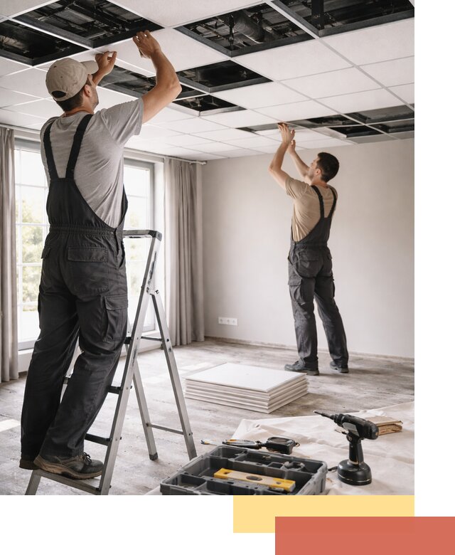 Замена плит подвесного потолка в Нижневартовске быстро и качественно