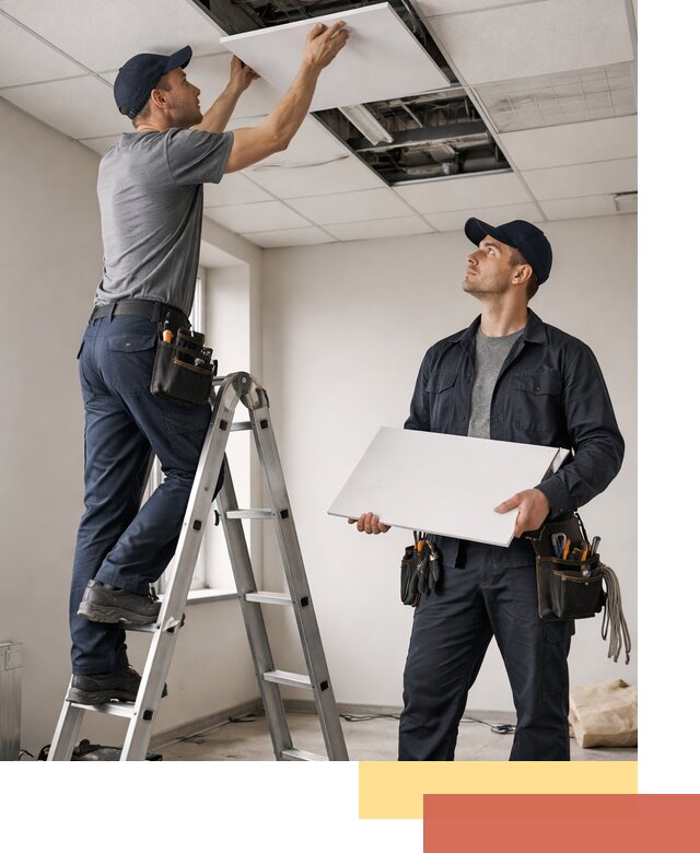 Обслуживание подвесного потолка в Нижневартовске — ремонт и чистка