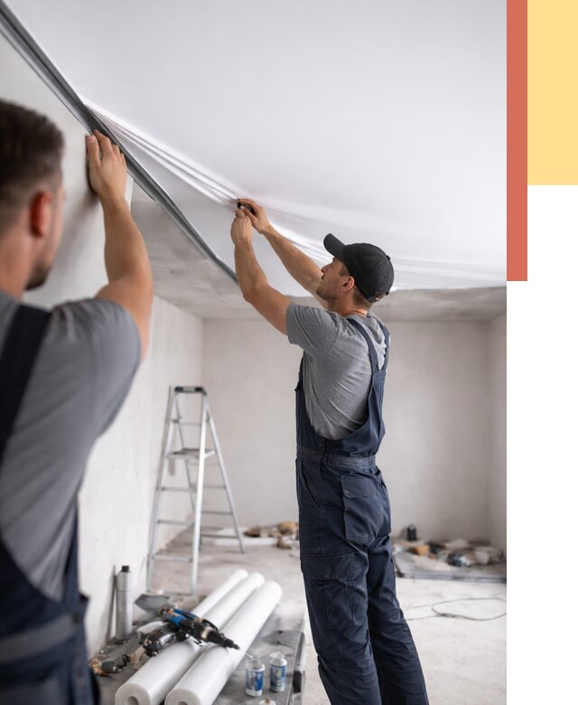 Монтаж матового натяжного потолка в Нижневартовске от 4662 руб./м² — быстро и недорого | ОТДЕЛОЧНИК-Нжт