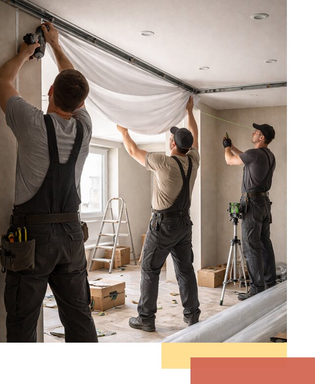 Монтаж парящего натяжного потолка под ключ в Нижневартовске