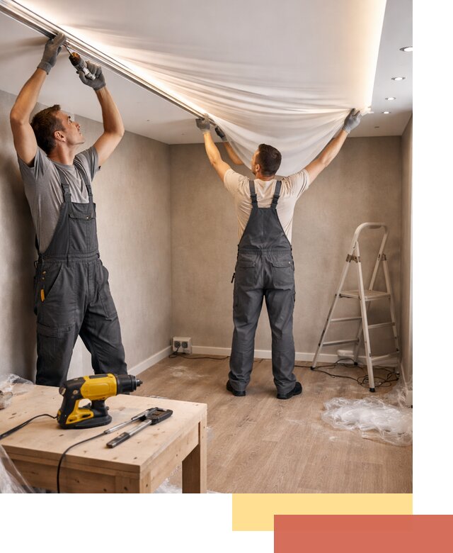 Монтаж натяжного потолка с подсветкой в Нижневартовске цена и сроки