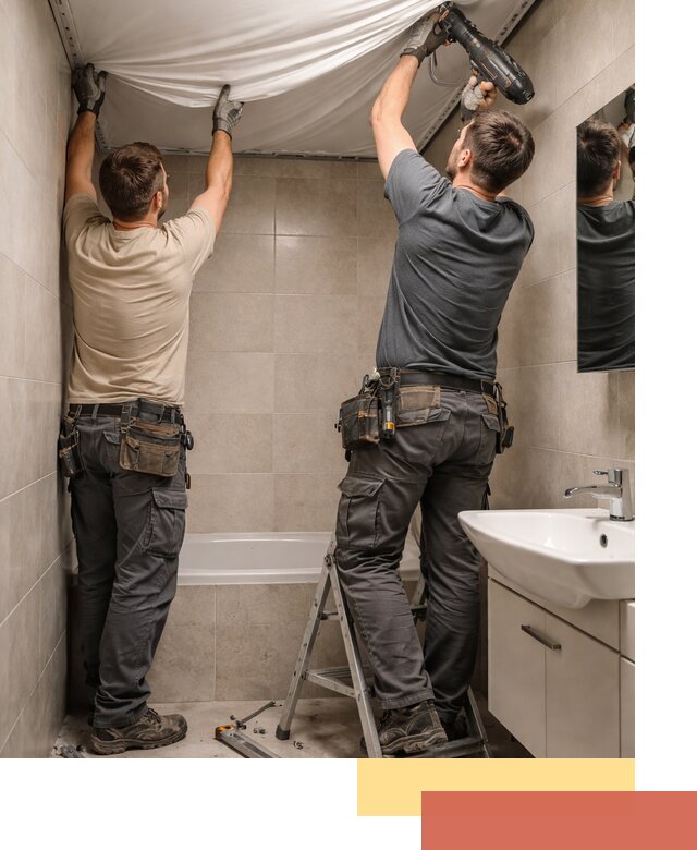 Монтаж натяжного потолка в ванной в Нижневартовске быстро и качественно