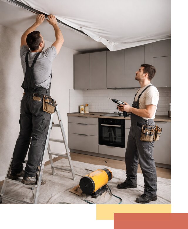 Монтаж натяжного потолка на кухне в Нижневартовске