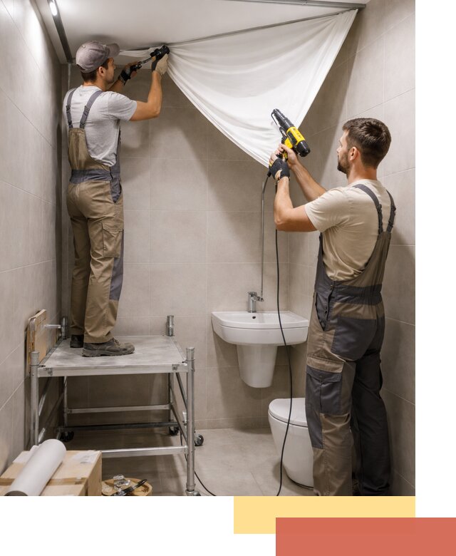 Монтаж натяжного потолка в санузле в Нижневартовске