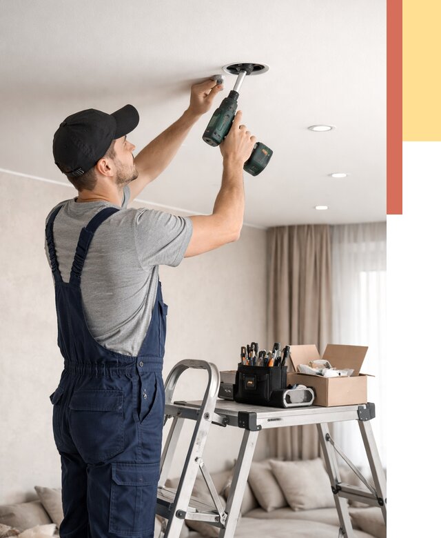 Установка и монтаж точечных светильников в натяжной потолок в Нижневартовске от 1865 руб. | ОТДЕЛОЧНИК-Нжт