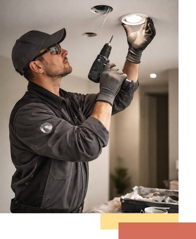 Установка точечных светильников в натяжной потолок в Нижневартовске