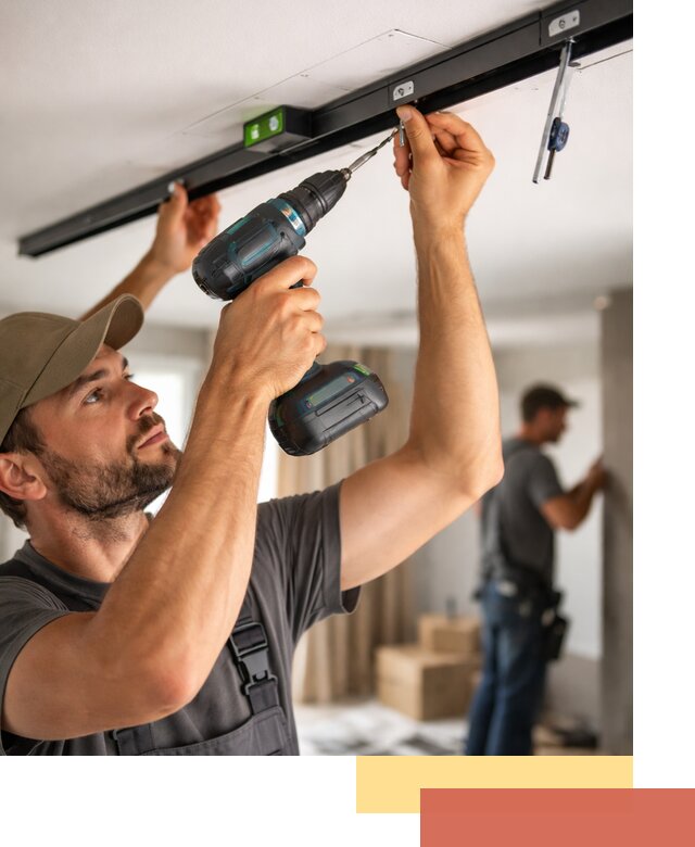 Установка трековых светильников в натяжной потолок в Нижневартовске