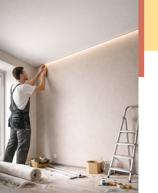 Теневые натяжные потолки в Нижневартовске от 8495 руб. под ключ | ОТДЕЛОЧНИК-Нжт