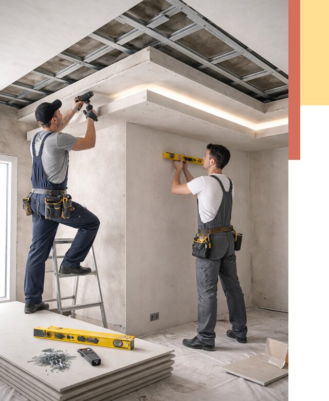 Двухуровневый потолок из гипсокартона в Нижневартовске от 1502 руб. под ключ | ОТДЕЛОЧНИК-Нжт