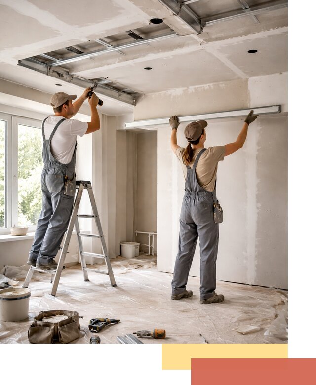 Монтаж многоуровневого потолка из гипсокартона в Нижневартовске