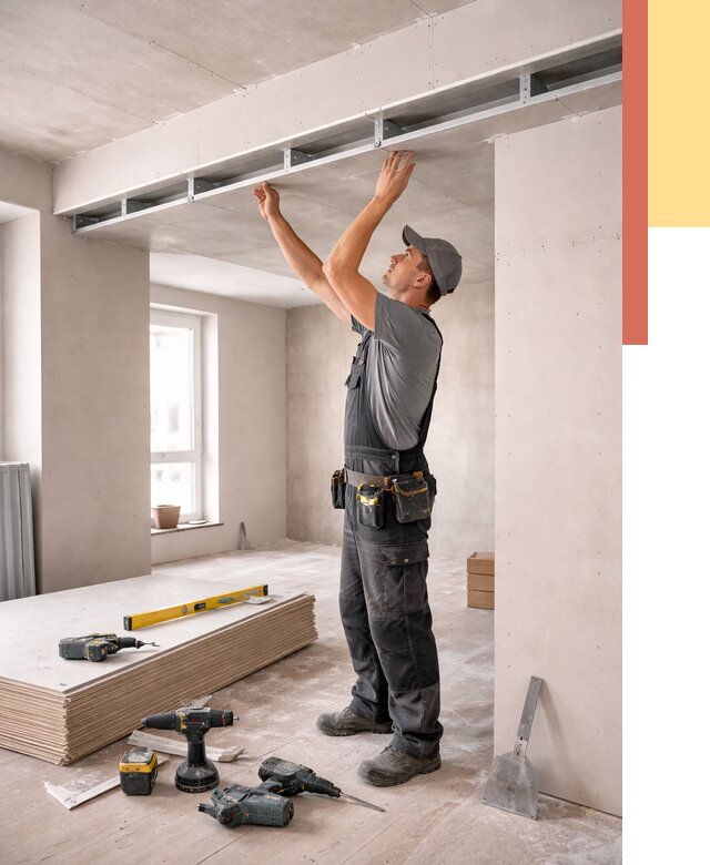 Потолок из гипсокартона с нишей в Нижневартовске от 1295 руб. под ключ | ОТДЕЛОЧНИК-Нжт