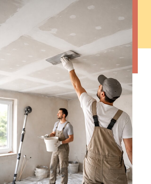 Шпаклевка потолка из гипсокартона в Нижневартовске от 3315 руб./м2 — услуги под ключ | ОТДЕЛОЧНИК-Нжт