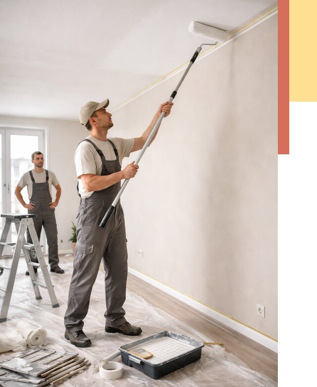 Покраска потолка из гипсокартона в Нижневартовске от 4662 руб./м2 — услуги под ключ | ОТДЕЛОЧНИК-Нжт