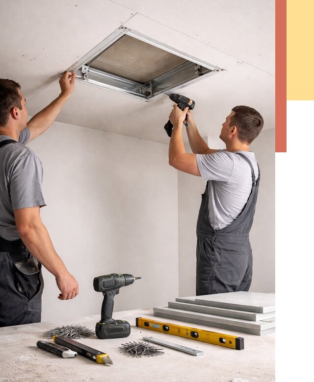 Установка люка в потолок ГКЛ в Нижневартовске от 2590 руб. под ключ | ОТДЕЛОЧНИК-Нжт