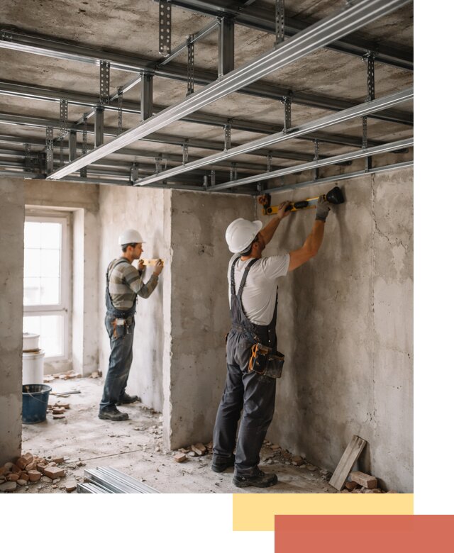 Монтаж каркаса потолка из профильного профиля в Нижневартовске