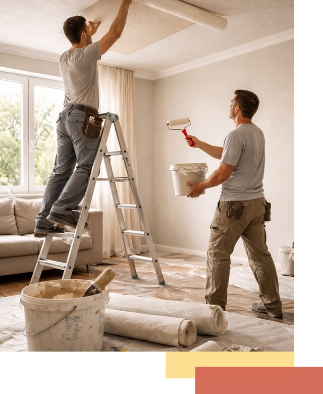 Поклейка обоев на потолок в Нижневартовске — качественно и быстро