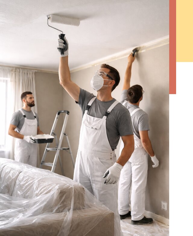 Покраска потолка водоэмельсионной краской в Нижневартовске от 2279 руб/м² — услуги под ключ | ОТДЕЛОЧНИК-Нжт