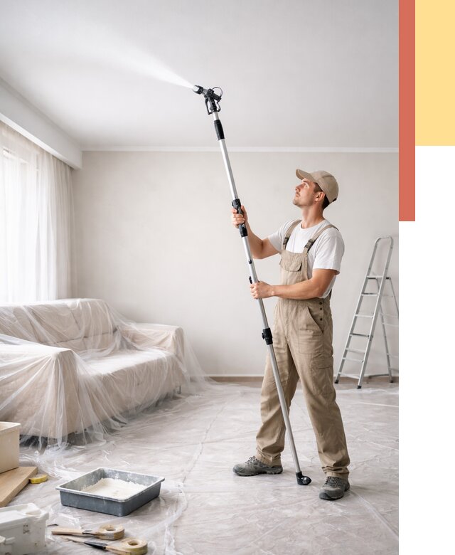 Покраска потолка краскопультом в Нижневартовске от 4662 руб. быстро и недорого | ОТДЕЛОЧНИК-Нжт