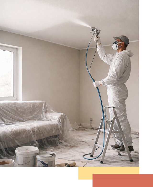 Покраска потолка краскопультом в Нижневартовске быстро и качественно