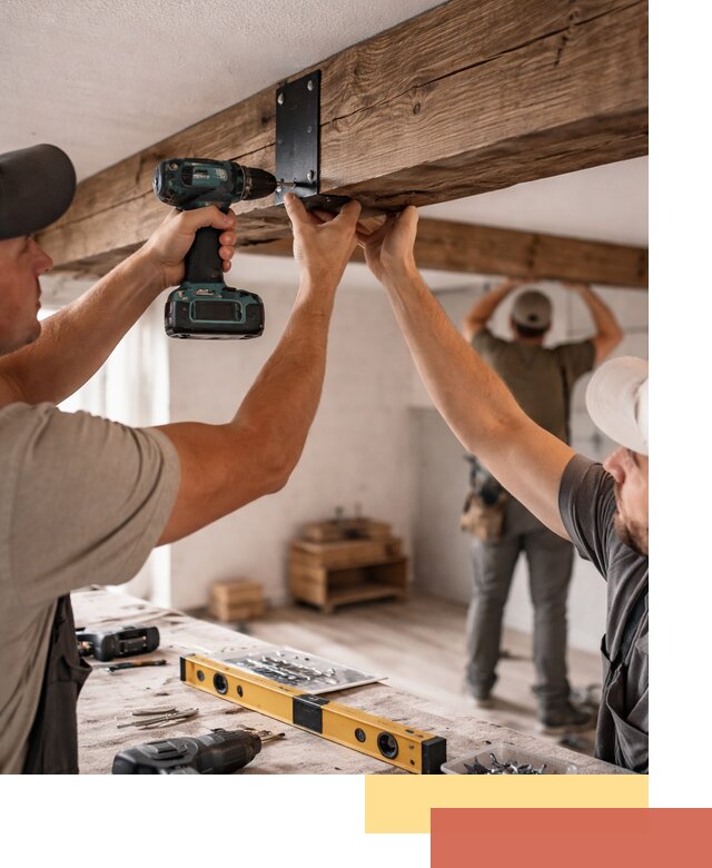 Монтаж декоративных потолочных балок в Нижневартовске