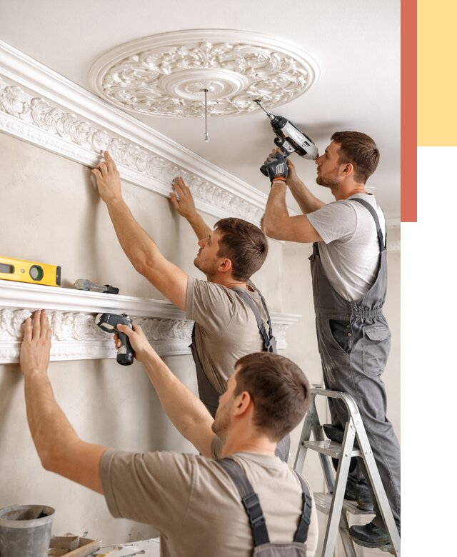 Монтаж лепнины на потолок в Нижневартовске от 3315 руб. быстро и недорого | ОТДЕЛОЧНИК-Нжт