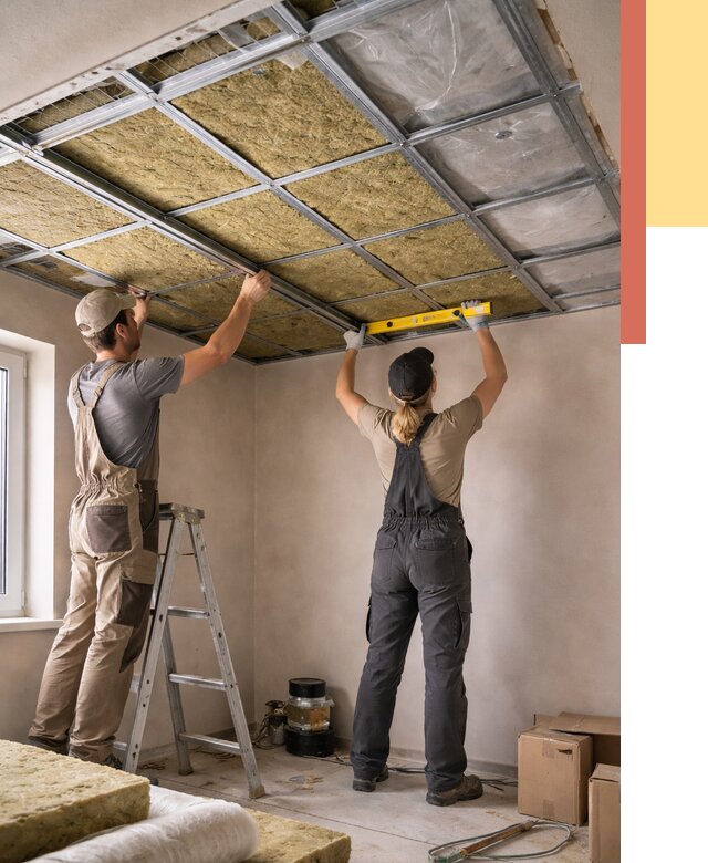 Шумоизоляция потолка в Нижневартовске от 1295 руб. под ключ — услуги ОТДЕЛОЧНИК-Нжт